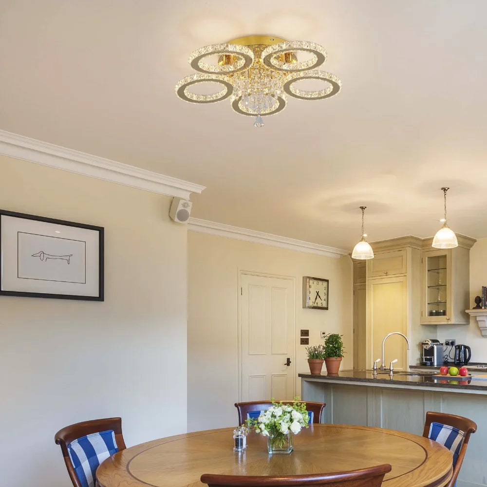 Gold Crystal Ceiling Chandelier