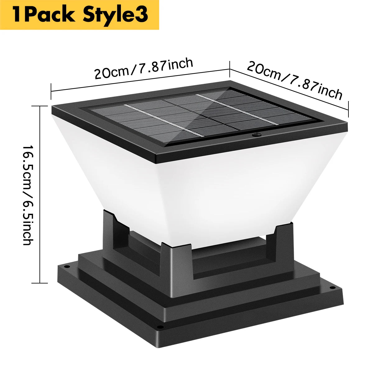 Solar Column Light Auto Night on Day Off 3 Colors IP65 Waterproof
