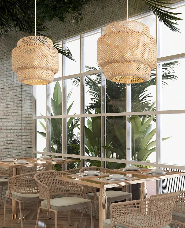 Hand Woven Bamboo Pendant Light