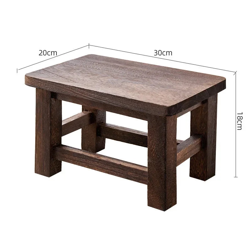 Solid Wood Shoe Changing Stool for Entryway
