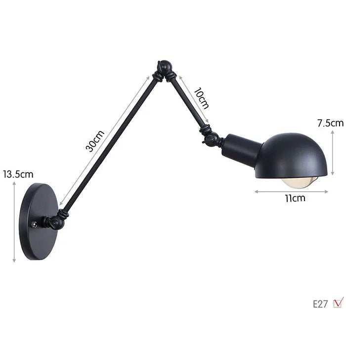 Loft Industrial adjustable long swing arm Wall lamp Fixture Vintage