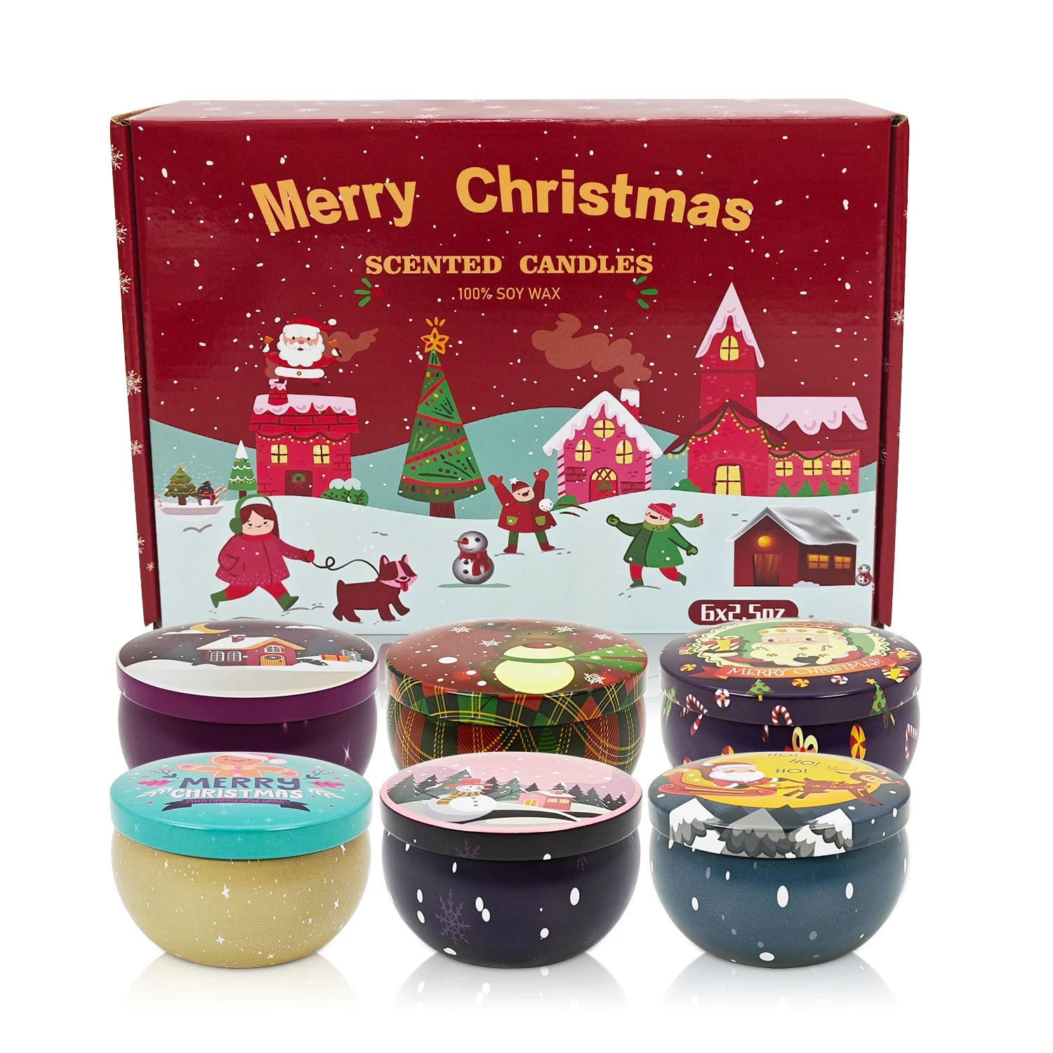 6/12packs of scented candles, Christmas candles, candles, 2.5 ounces