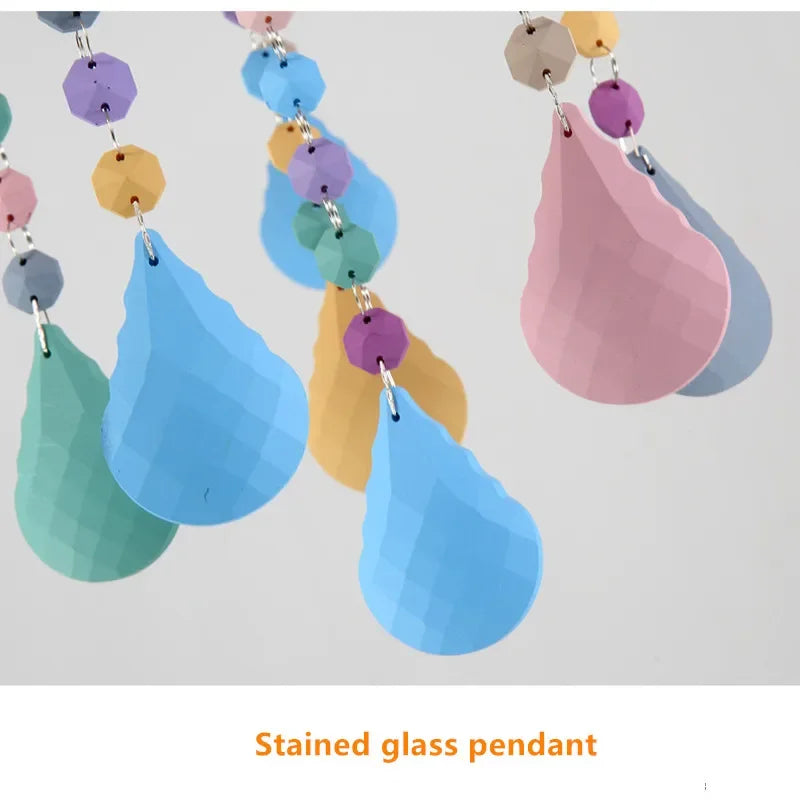 Nordic Macaron European Style Candles Crystal Chandelier for Girls and