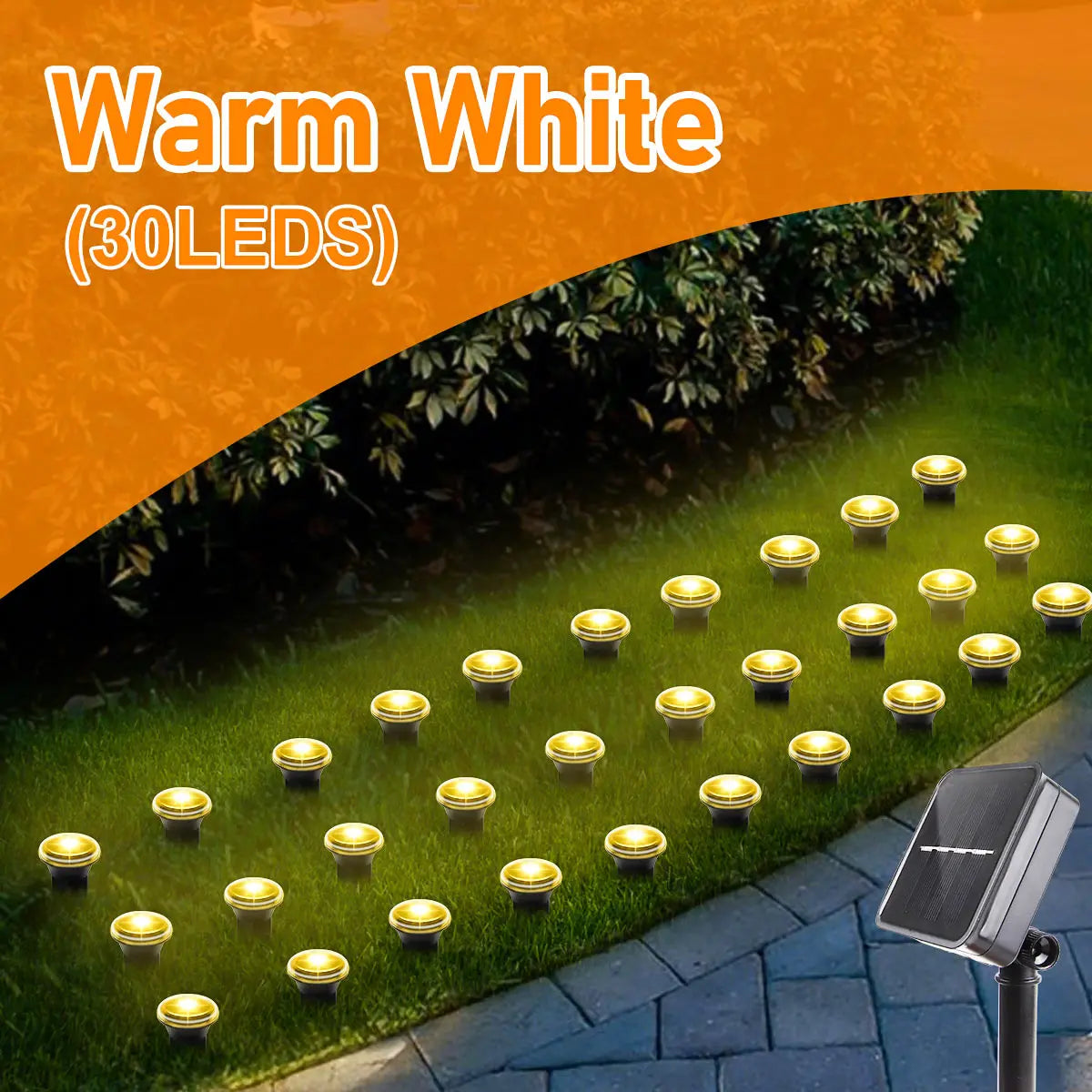Solar LED Garden Pathway Light 15/30LEDS 8 Modes Outdoor Waterproof