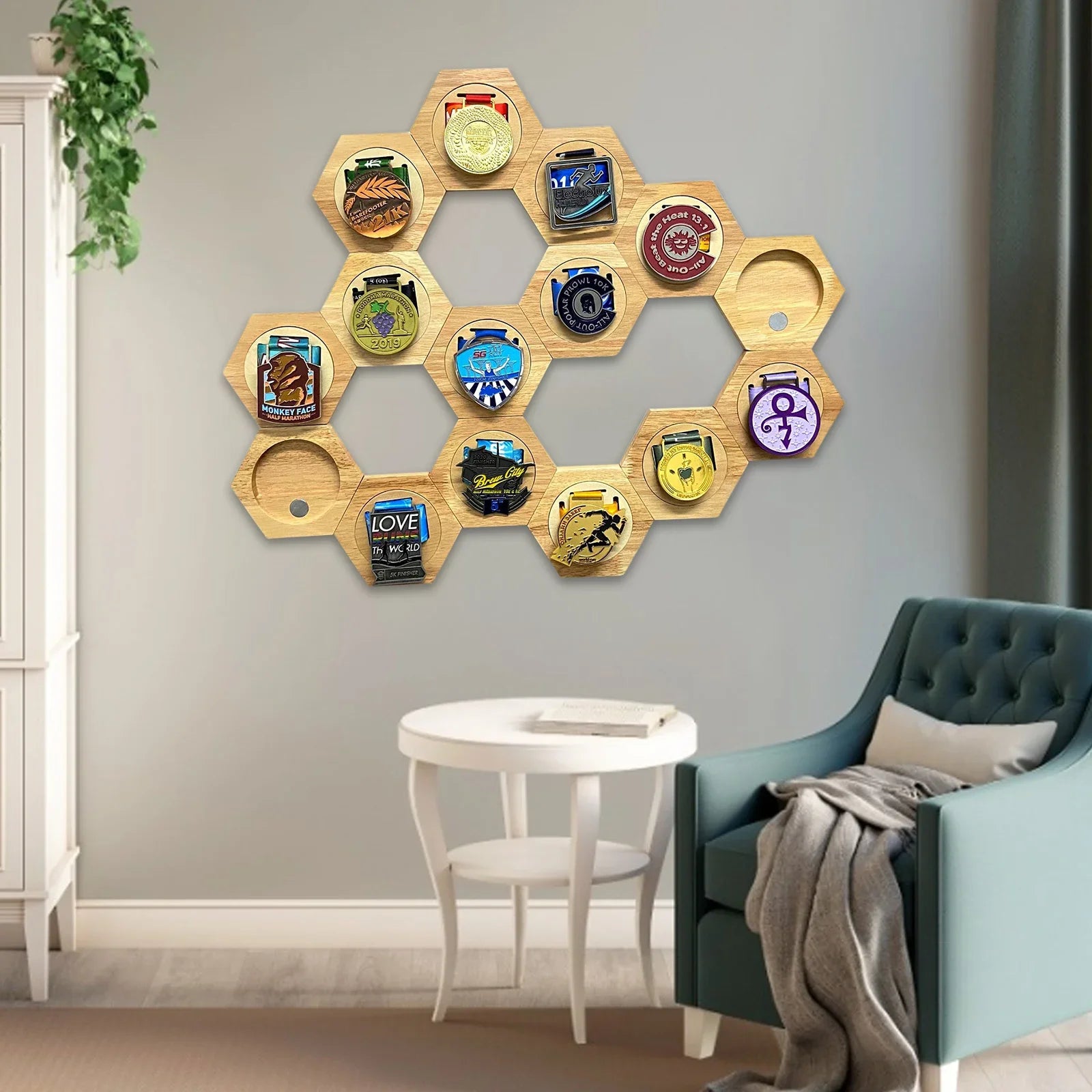 Hexagon Medal Display Rack