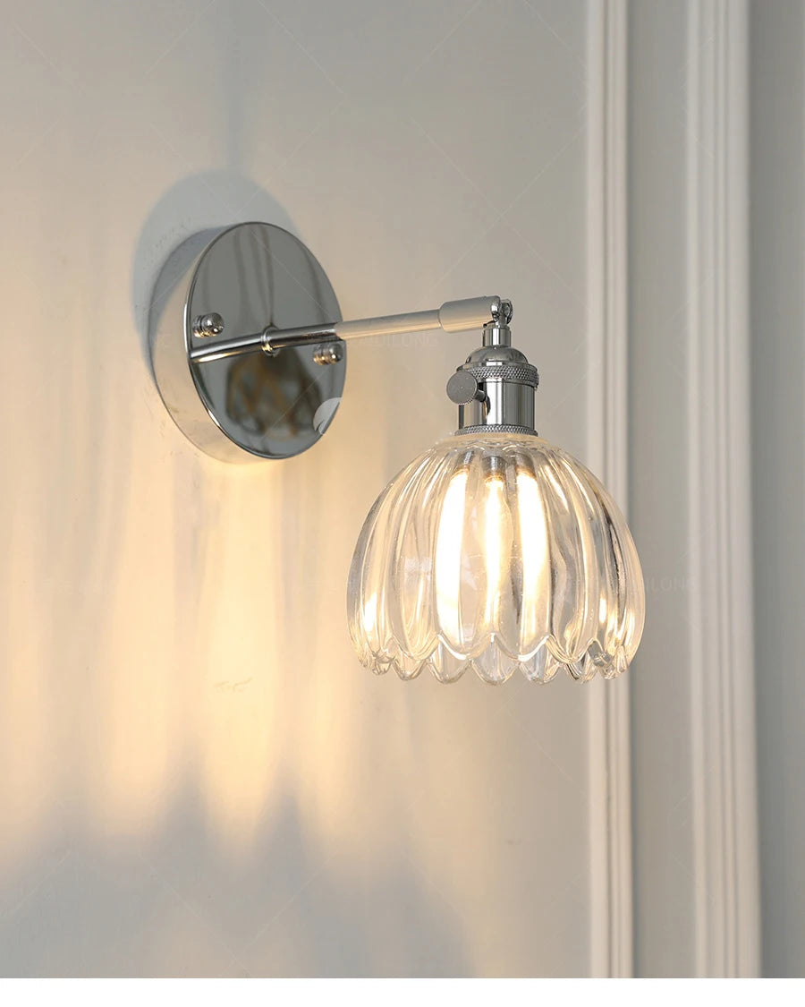 Fluted Glass Swing Arm Sconce