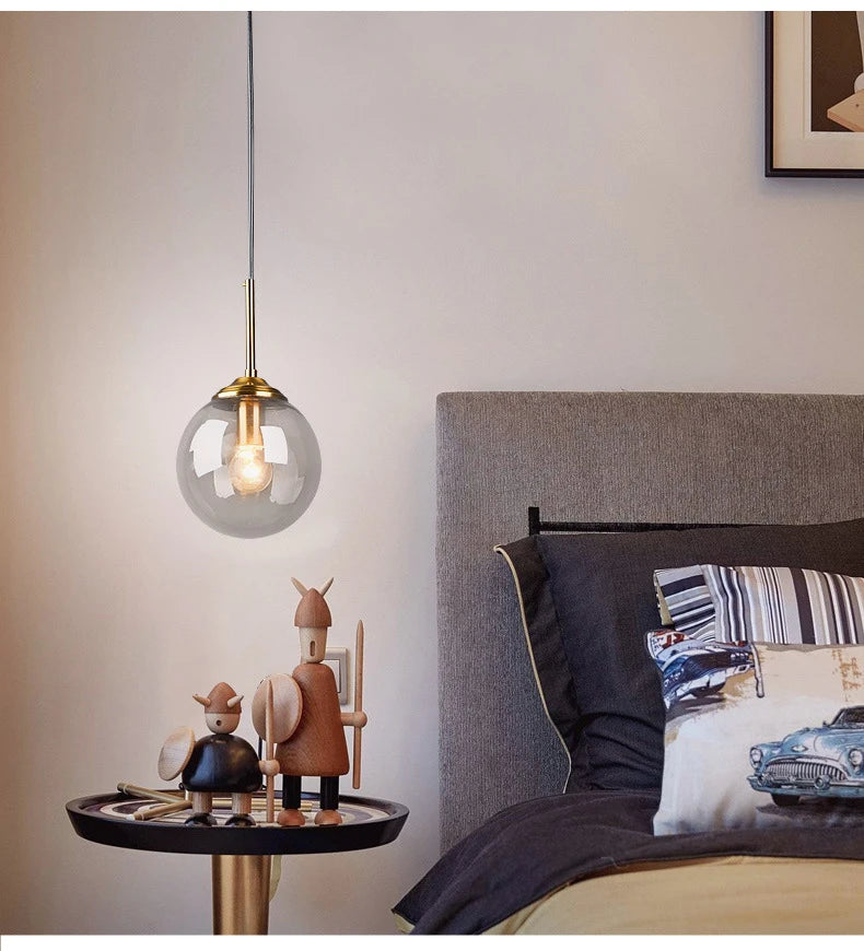 Modern Luxury Metal Chandelier Nordic Creative LED Glass Pendant Lamp