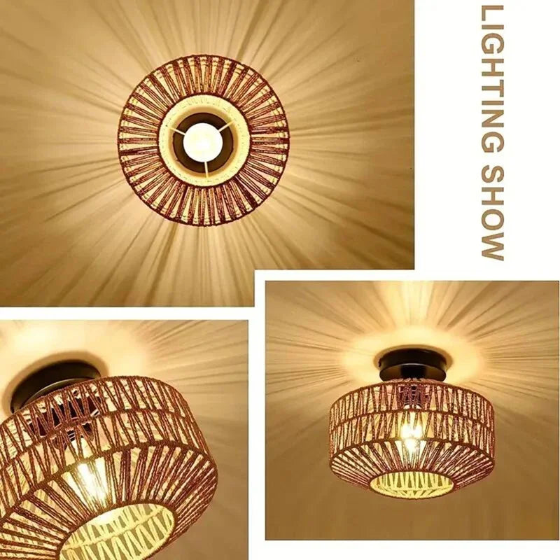 Natural Bamboo Rattan Ceiling Pendant