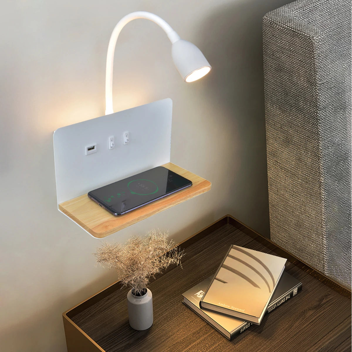 Wall Lamp With USB Charging