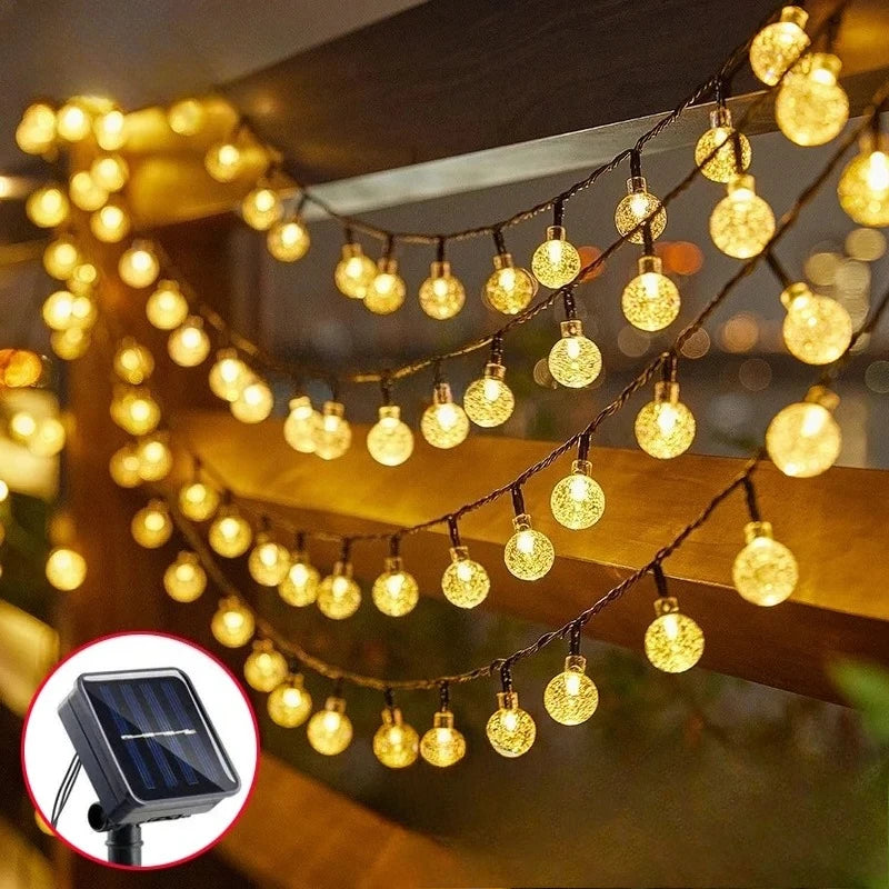 Solar Crystal Globe String Lights