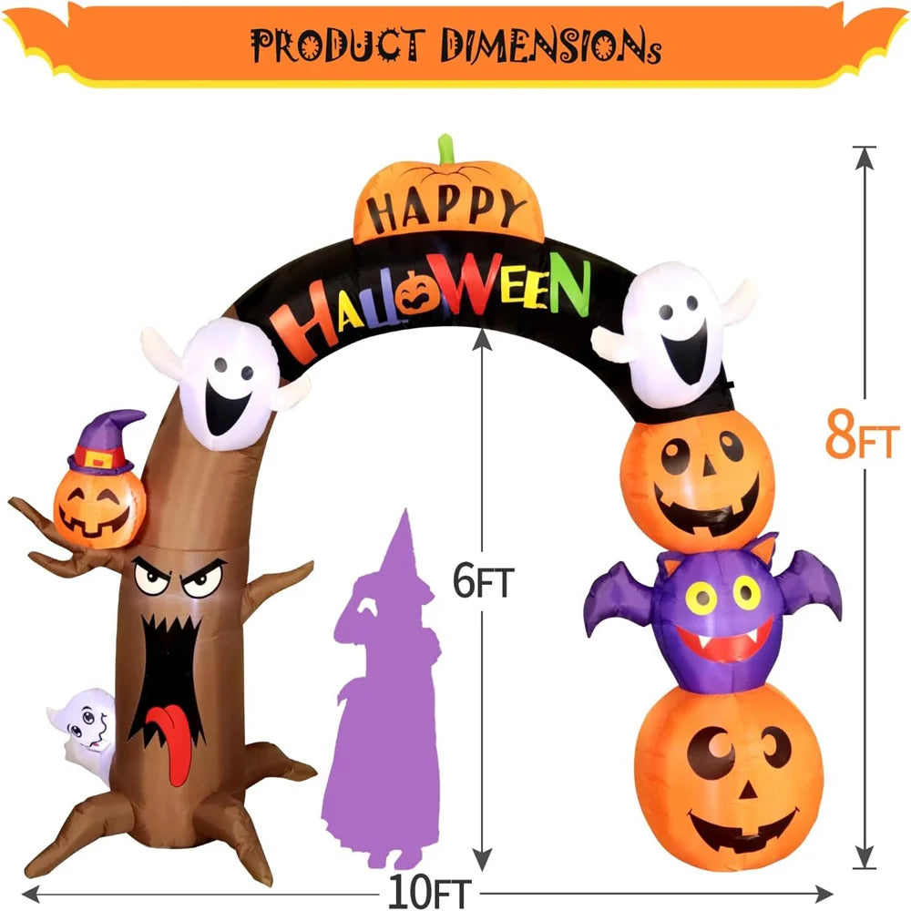 10 ft Inflatable Halloween Archway with LED