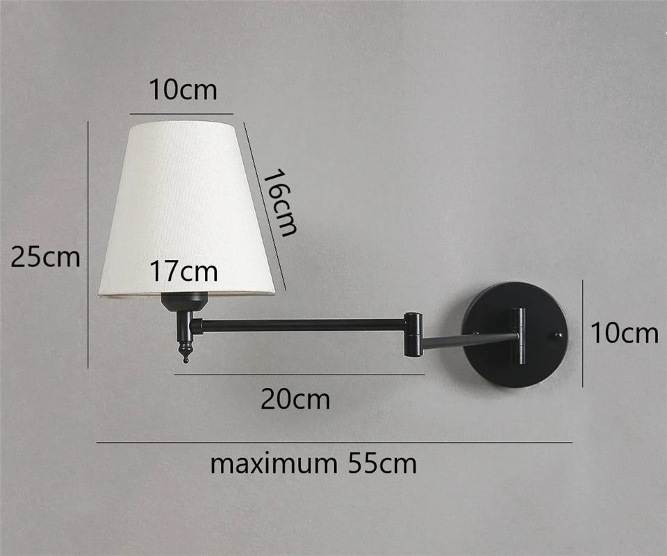 Folding Rocker Arm Wall Lamp