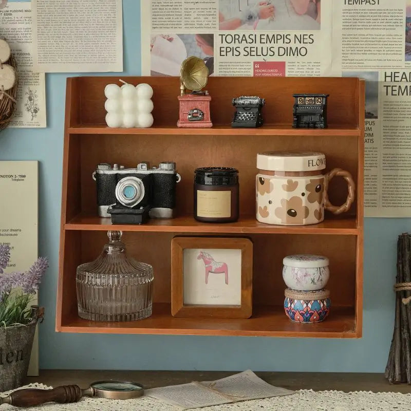 Wood Cosmetics Storage Rack