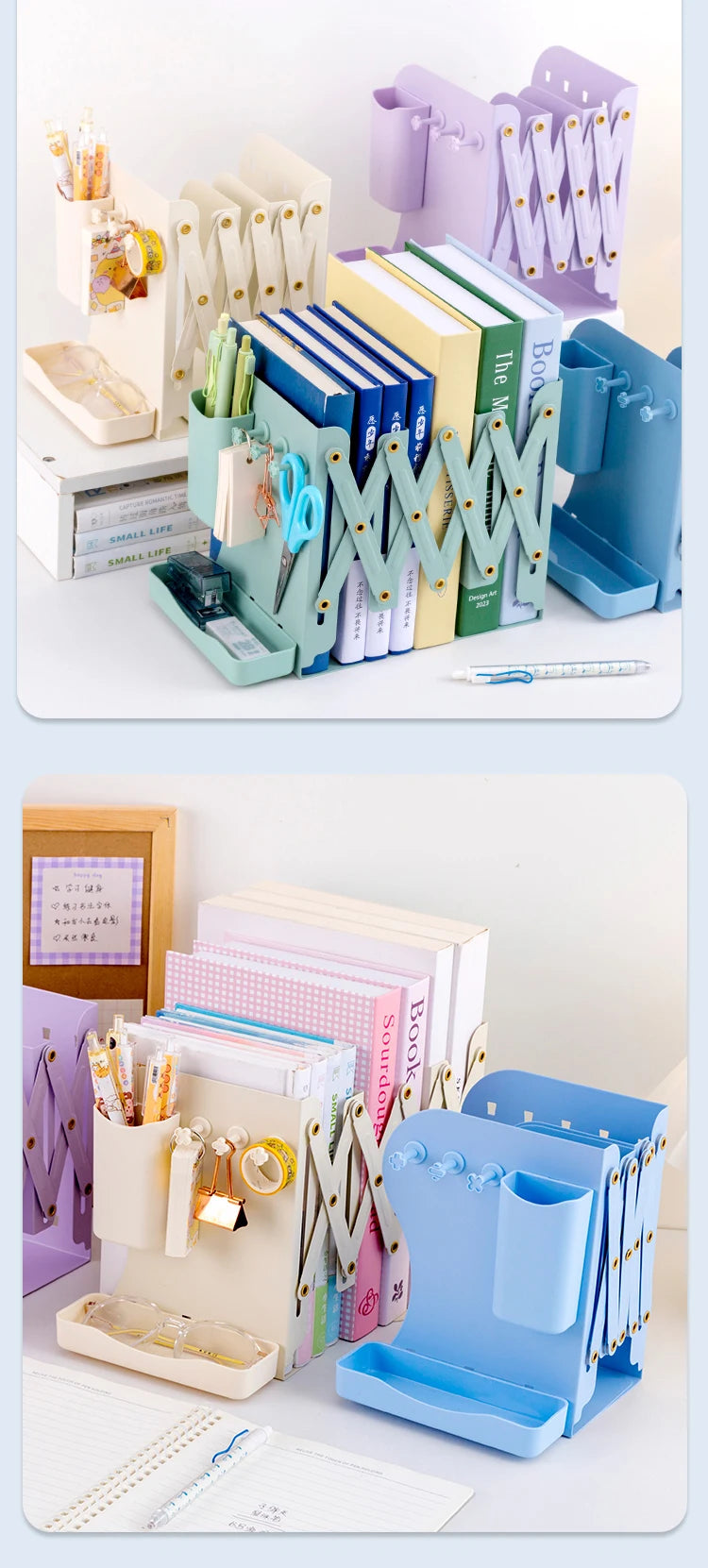Expandable Desktop Bookstand With Pen Holder