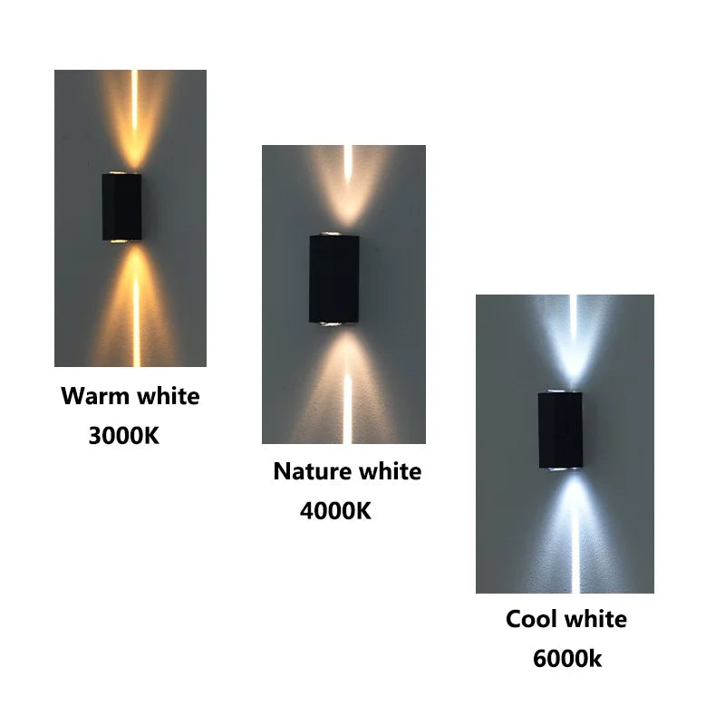 Silver Aluminum COB Outdoor Wall Light