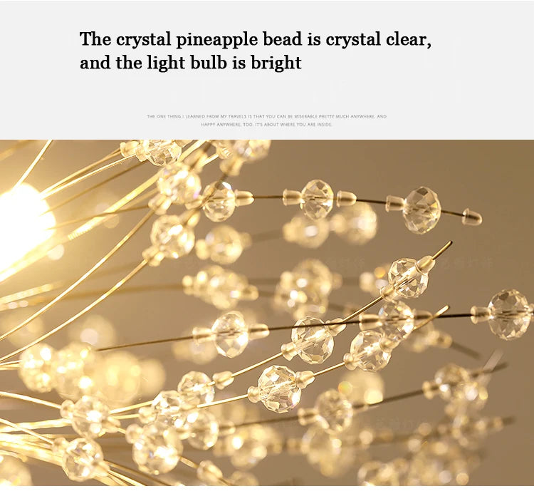 Modern Sky Star Fireball Crystal Pendant LED Lighting Dandelion