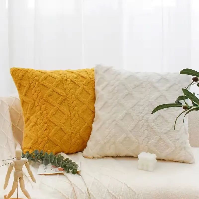 Plush Diamond Tufted Cushion Cover