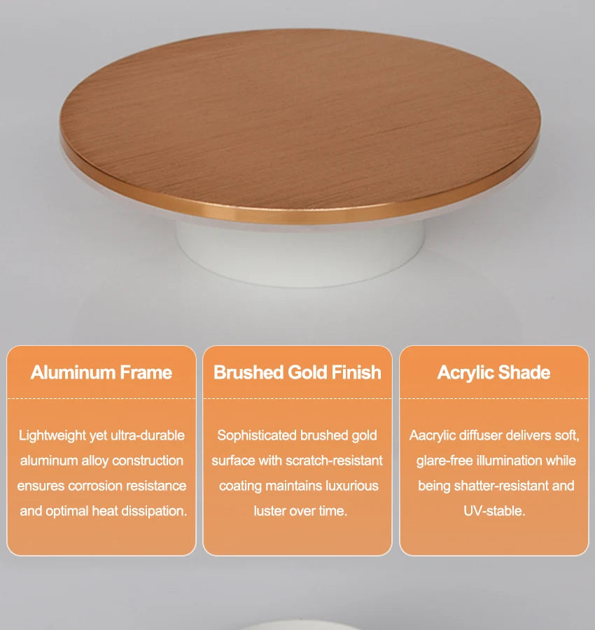Modern Round Wall Lamp 15cm/20cm LED Black/White/Gold Aluminum Acrylic