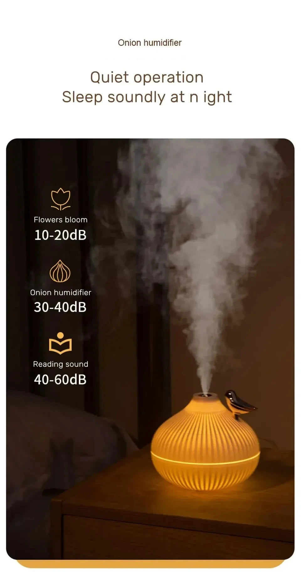 Humidifier Scented Creative Onion Shape Can Do Night Light Quiet Sleep