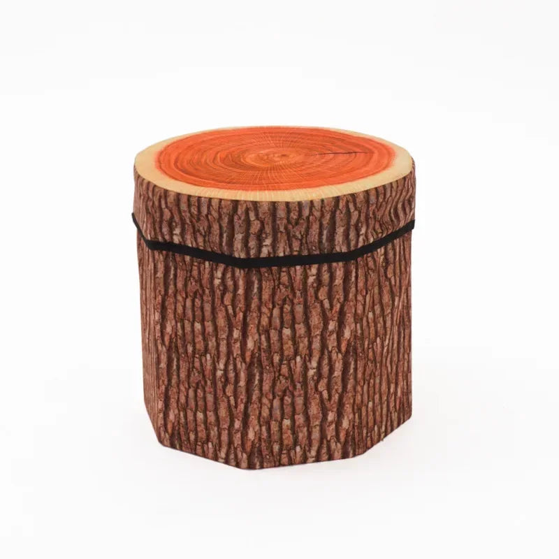 Tree Stump Folding Storage Ottoman