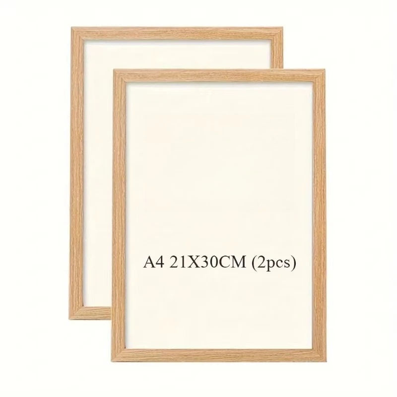 Vintage Wood Photo Frames Pair