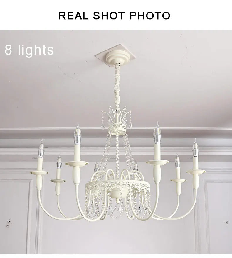 Modern 6-Light Crystal Chandelier LED Ceiling Light with E14 Bulb Base