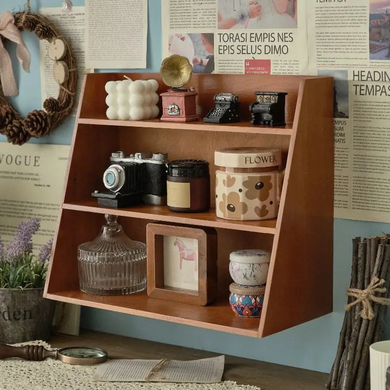 Wood Cosmetics Storage Rack