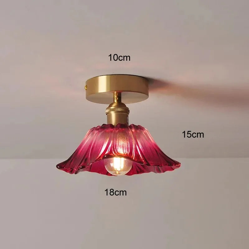Vintage Flower Glass Ceiling Light