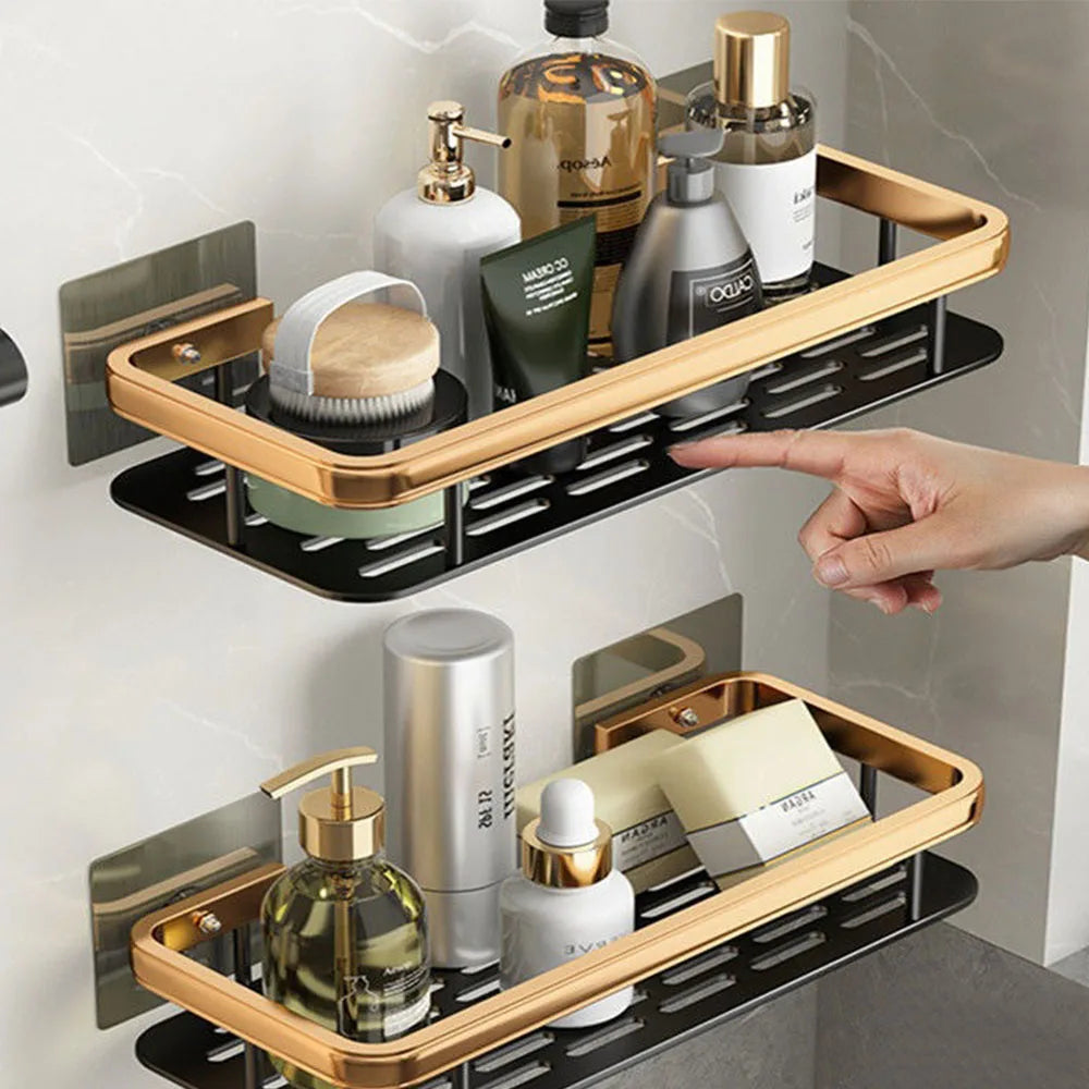 No-Drill Aluminum Corner Shower Shelf, Set of 3