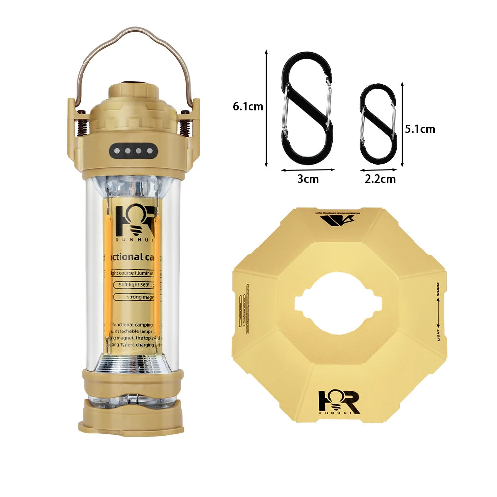 DOTWISE 3000mAH Camping Portable Retro Lantern Camping Lighthouse Tent