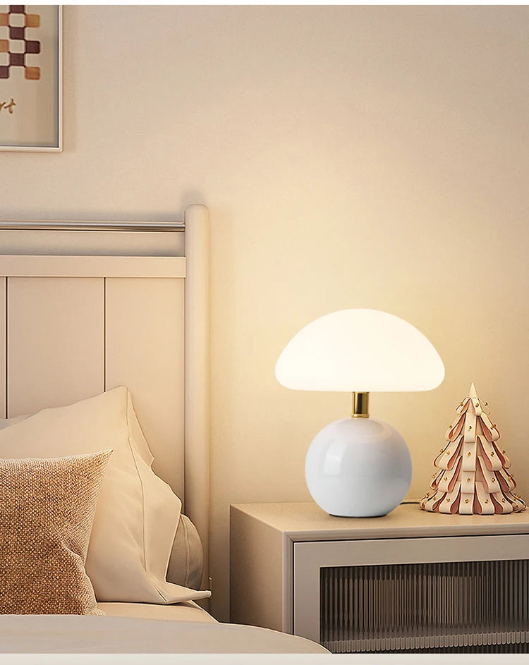 Ceramic Mushroom Bedside Table Lamp
