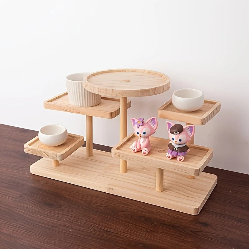 Wooden display rack with storage rack - Multi-layer storage box for jewelry.superior plants - for jewelry bead display