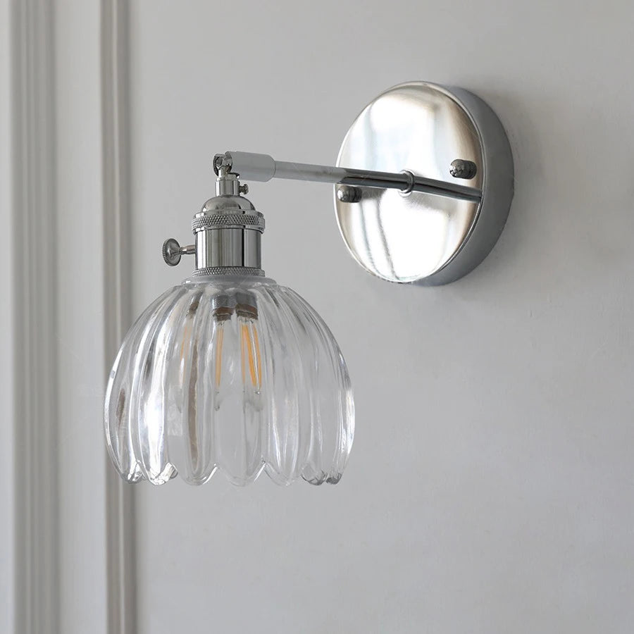 Fluted Glass Swing Arm Sconce