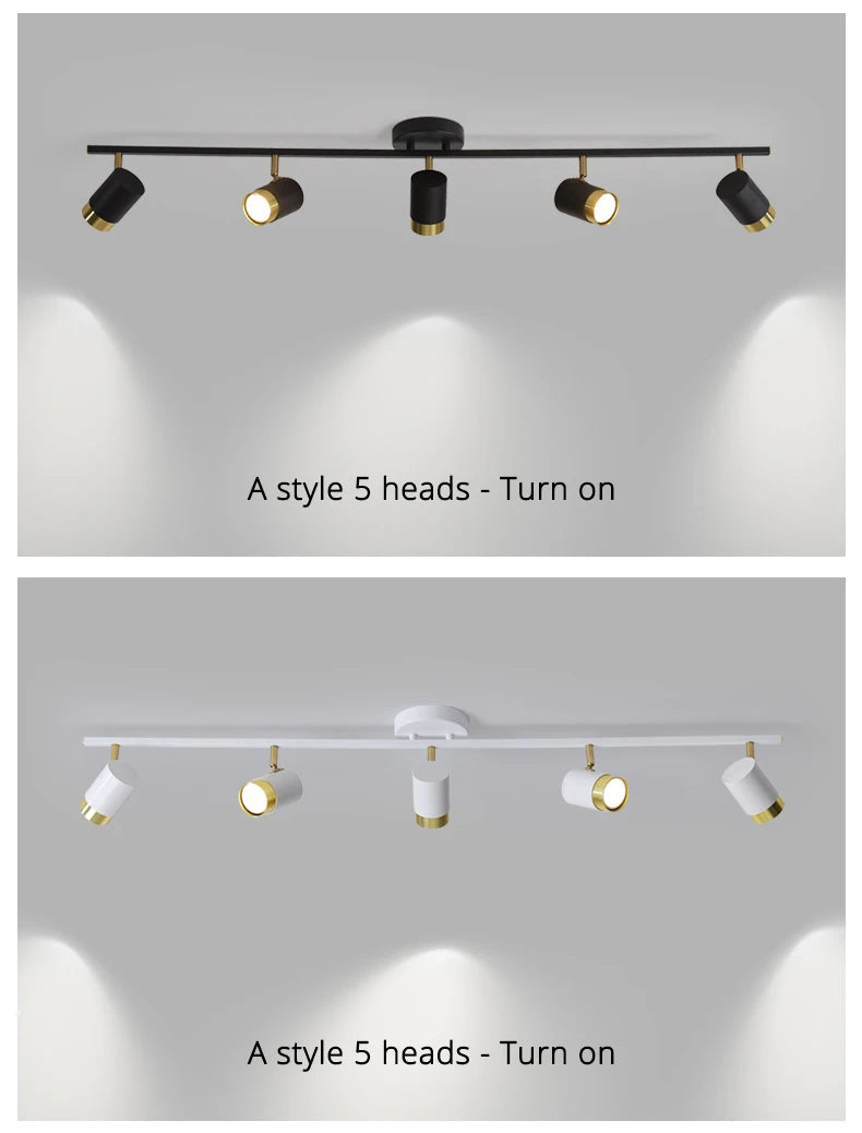 Long Linear LED Spotlight Chandelier