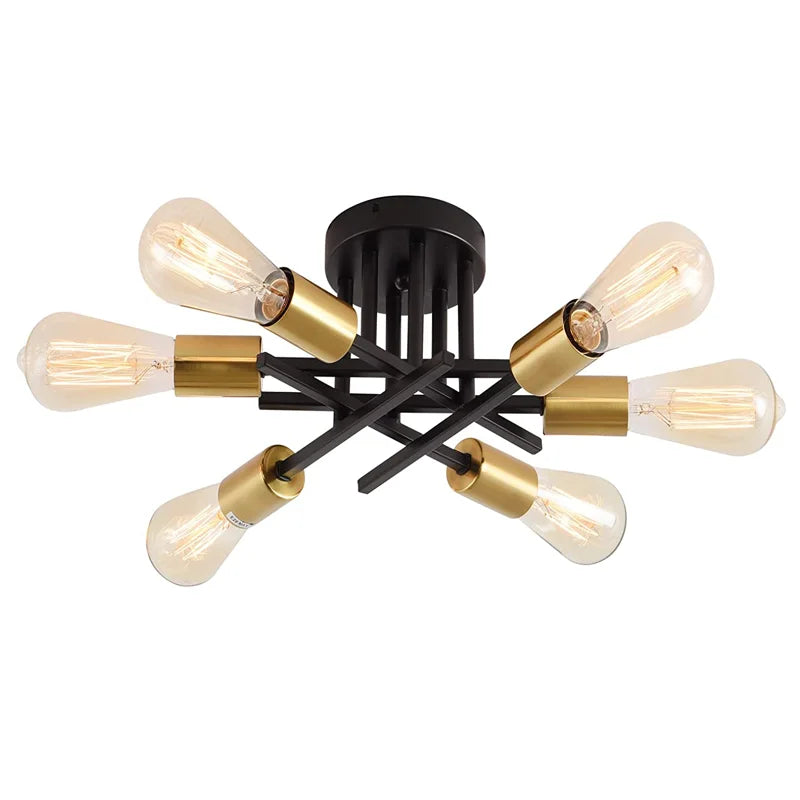 Mid Century Sputnik Flush Chandelier