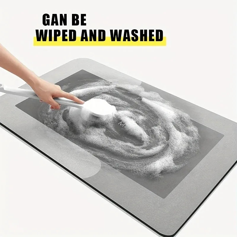 Diatomaceous Earth Bath Mat Super Absorbent Non Slip Fast Drying