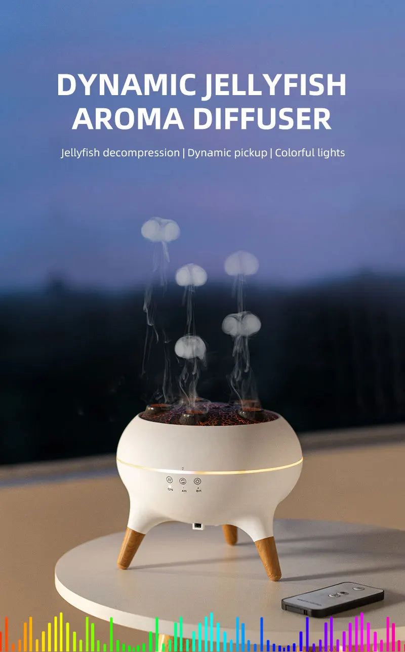 Dynamic Jellyfish Air Humidifier 250ml Essential Oil Diffuser Remote