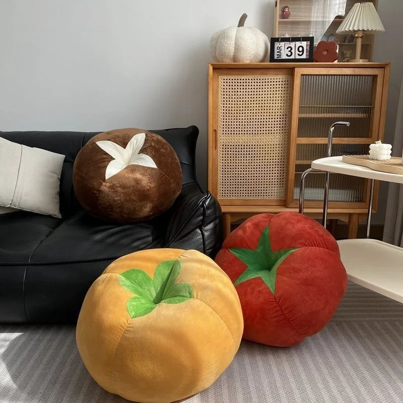 ins cute soft cute mushroom tomato futon cushion bed cushion doll throw