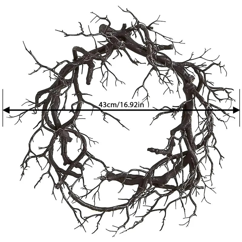 Black Branch LED Halloween Wreath