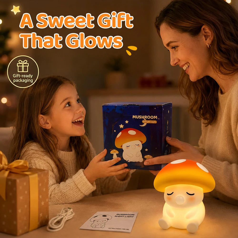 Silicone Tap Control Mushroom Light