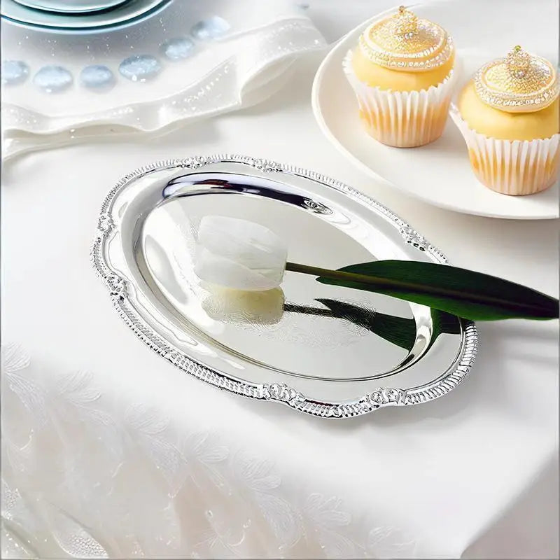 Embossed Oval Serving Tray