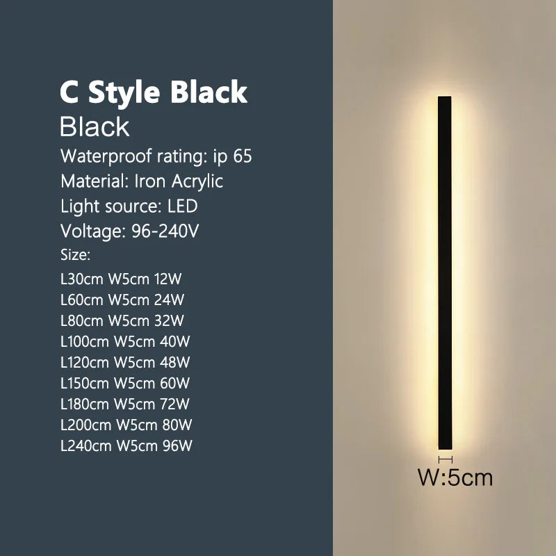 Linear LED Outdoor Wall Light