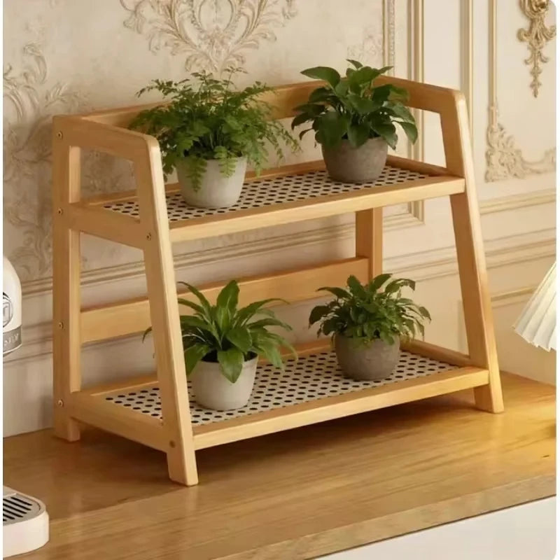 Two Tier Bamboo Countertop Storage Rack