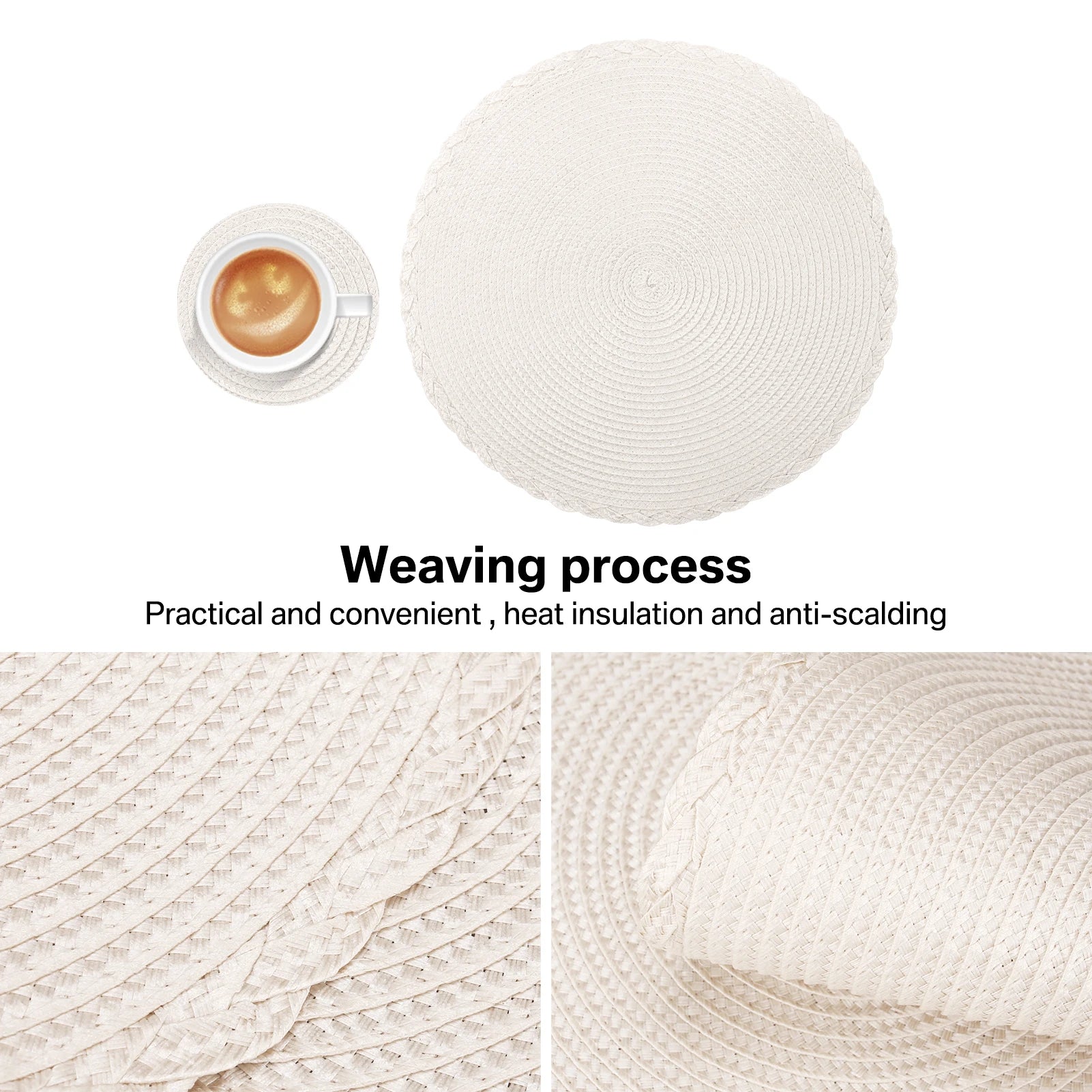 Braided Round Placemat and Coaster Set