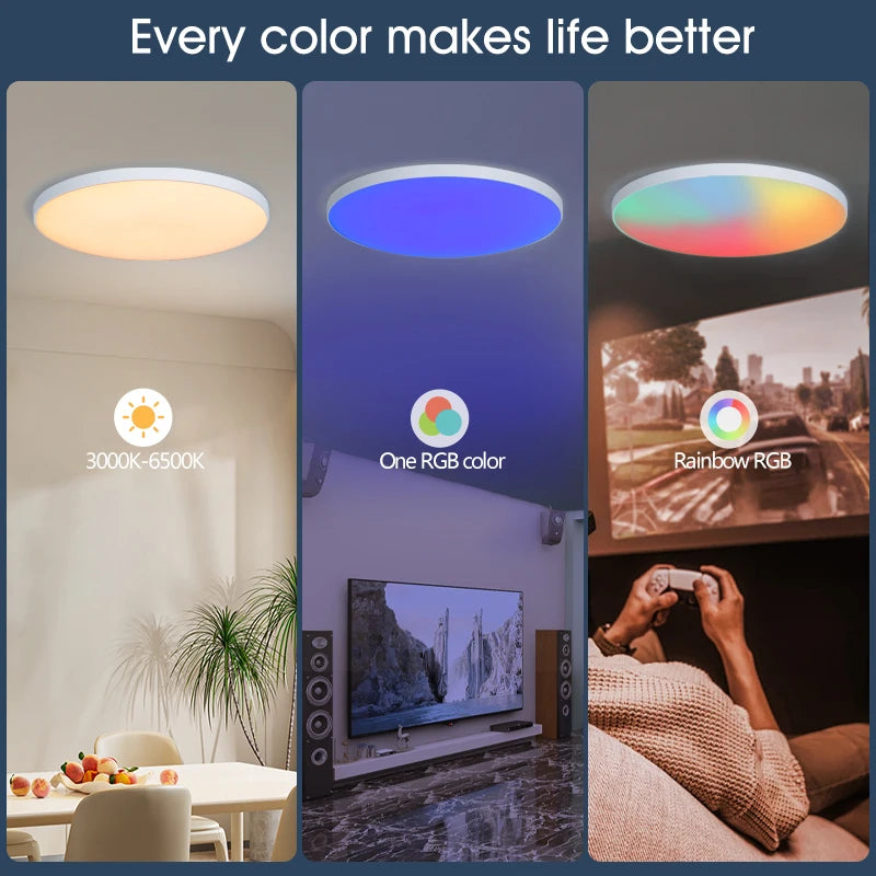 Smart Dimmable RGB LED Ceiling Light