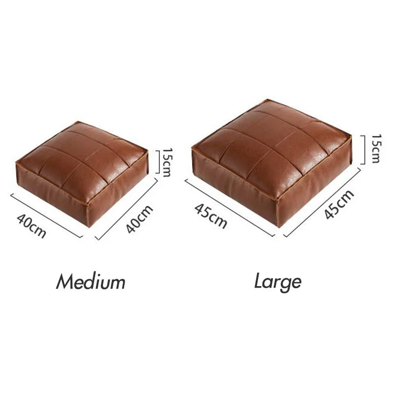 Moroccan Leather Floor Cushion Cover