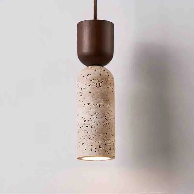 Cream Stone Tube Pendant Light