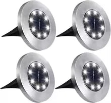 4 Pcs 8LED Solar Power Disk Light Outdoor Garden Solar Underground Light Deck Light Spotlight Buried Solar Led Lamp