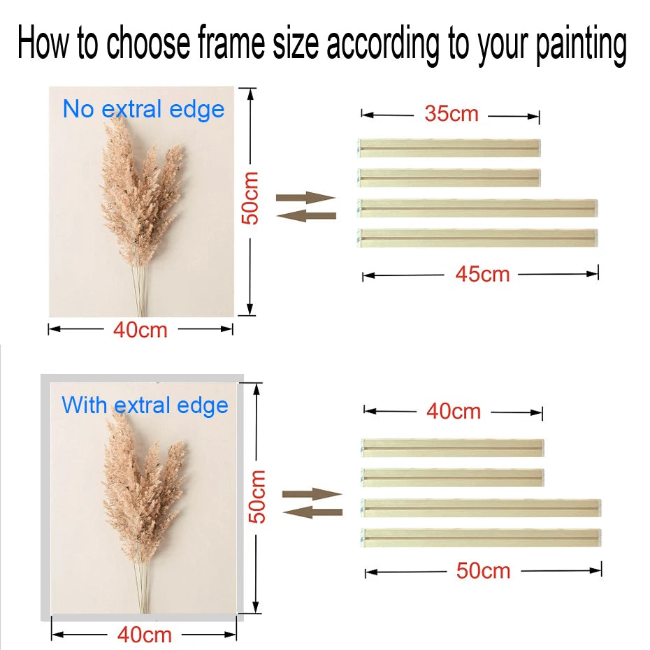 Various Sizes Canvas Frame Wooden Frames Natural Wooden Photo