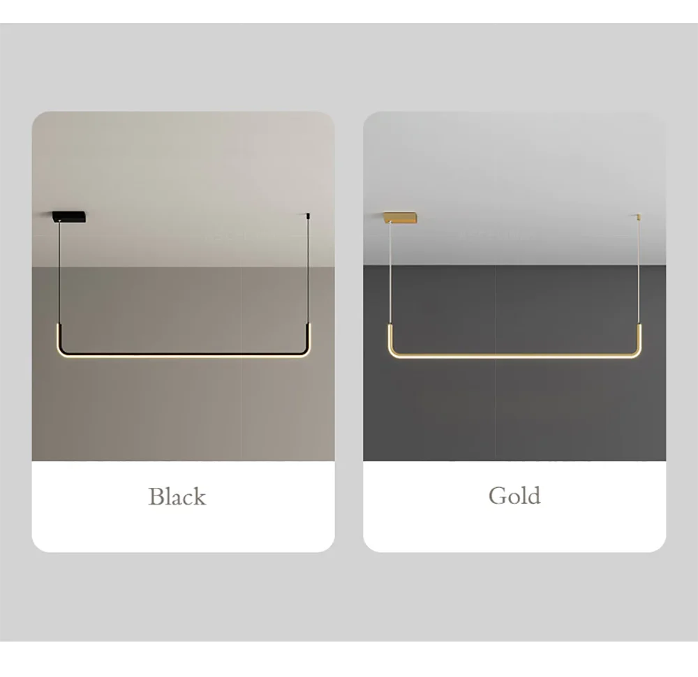 Gold Linear Strip Pendant Light
